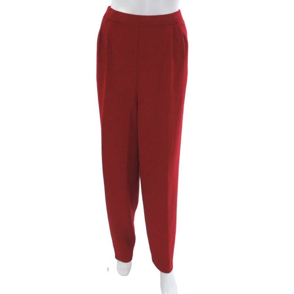 St. John Collection By Marie Gray Women Red Wool Dress Pants Size 14